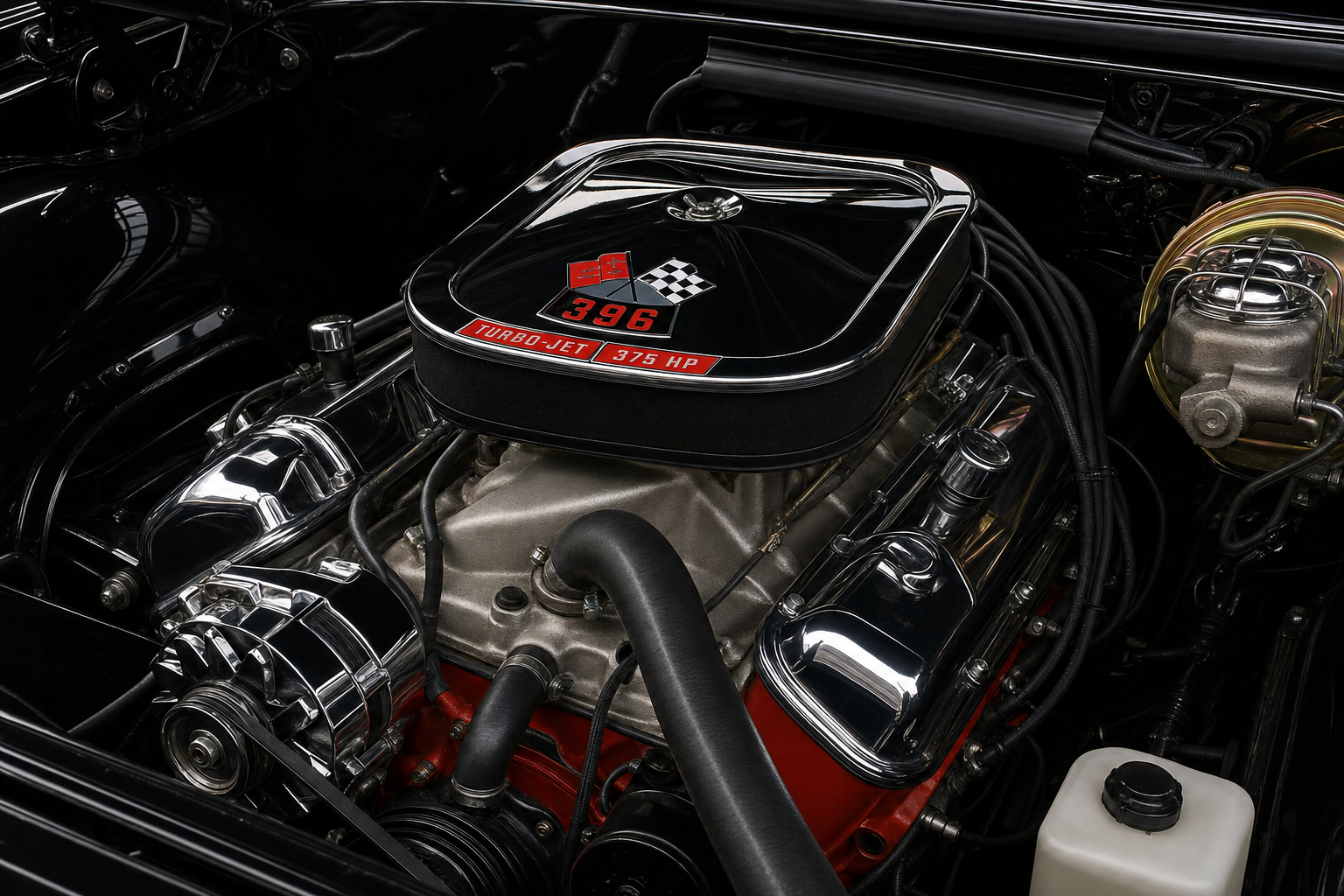 Clean engine bay after professional detailing