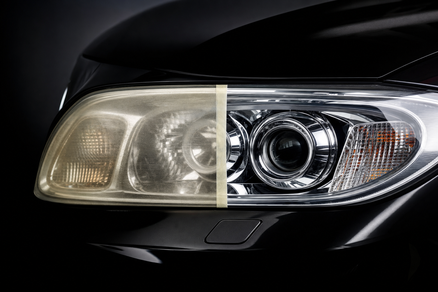 Headlight restoration before and after