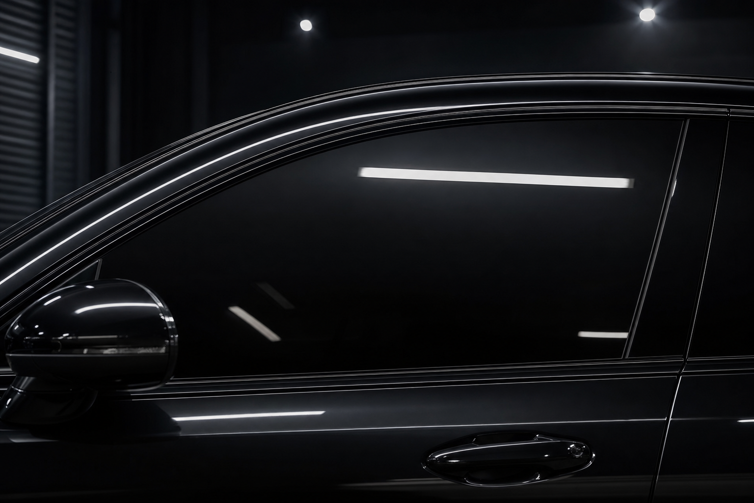 Dark window tint on luxury car